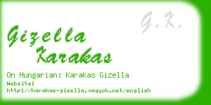 gizella karakas business card